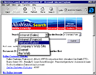 AltaVista Search Intranet eXtension 97 screen shot